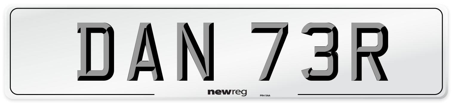 DAN 73R Number Plate from New Reg